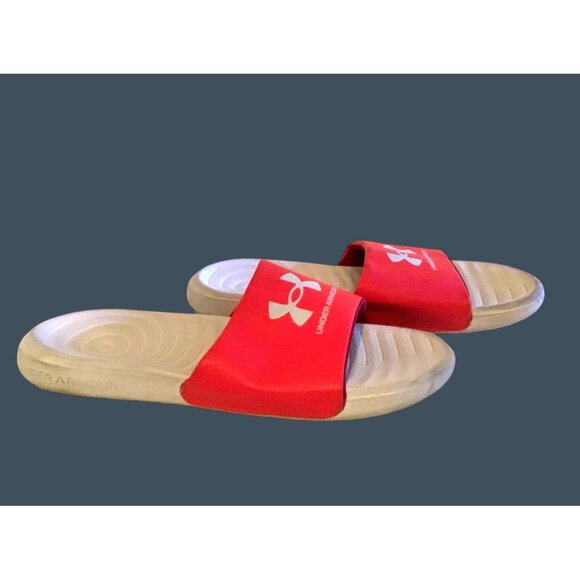 UNDER ARMOUR- SLIP-ON WHITE/RED SIZE 9 - Picture 1 of 7